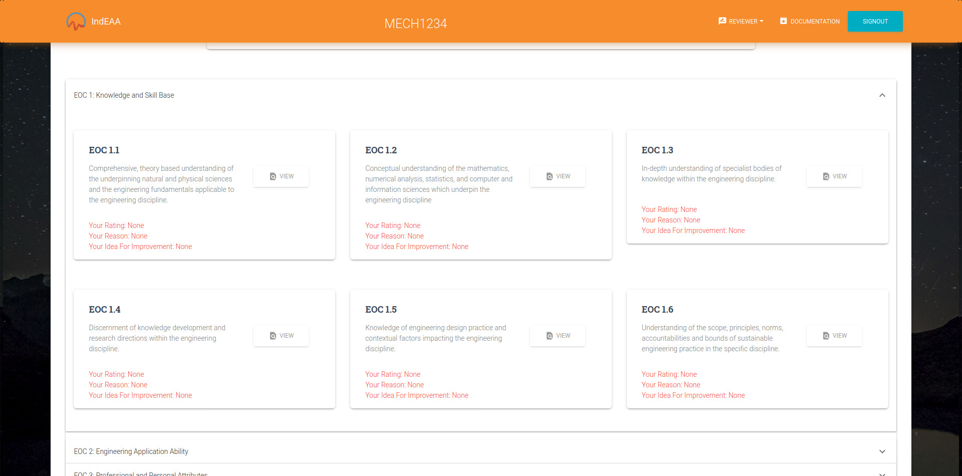 Review Course page viewing some uncompleted eocs